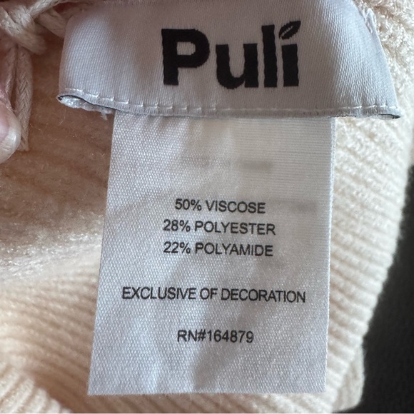 Puli Rib Knit Tie-Front Wrap – NWT Cream Shawl Cardigan Poncho Cape Sweater (P1) - Picture 7 of 8